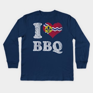 Love St Louis Missouri BBQ Barbecue Grilling Grill Kids Long Sleeve T-Shirt